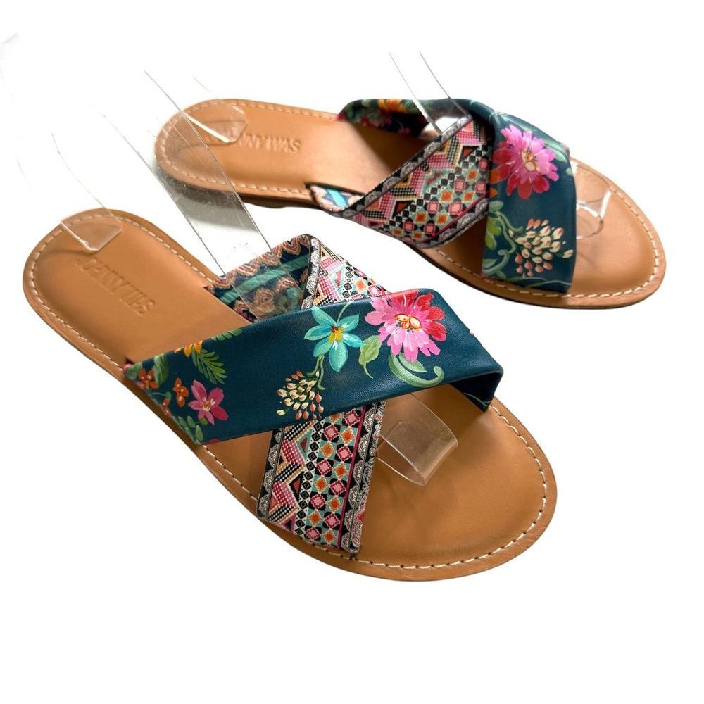 NEW Johnny Was Sonoma Slide Sandal Floral Slip On - Picture 2 of 9